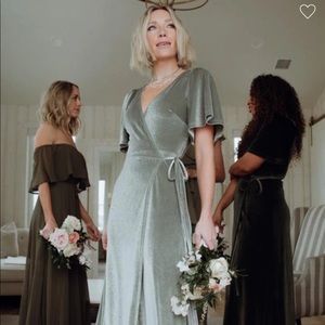 Baltic Born Meghan Velvet Wrap Maxi Dress in Sage